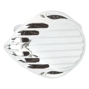 Conjunto de filtro de aire Rough Crafts Teardrop Finned. Cromado