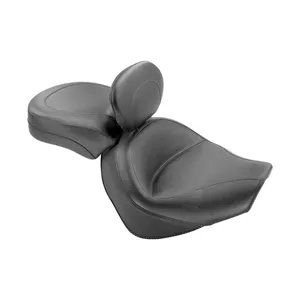 Sillín vintage touring de 2 plazas Mustang negro liso