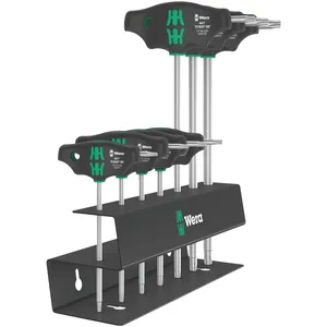 Juego de destornilladores Wera con mango en T, Hex plus torx, 7 piezas