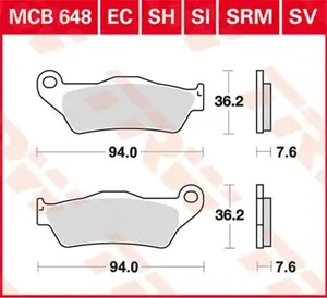 Pastillas de freno RSI Series-K96 sinterizadas para uso off-road