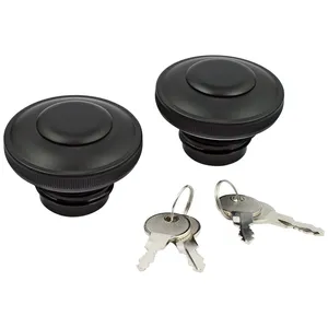 Juego de tapas de gasolina con cerradura, negro
