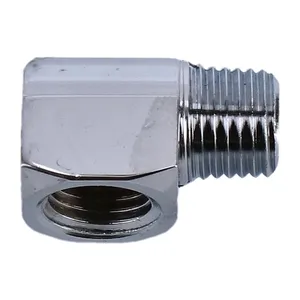 Racor de manguera de aceite adaptador, 90 grados. 1/4" NPT. Cromado <span style="color: red;font-size: 0,5em">- PEDIDO ESPECIAL -</span>