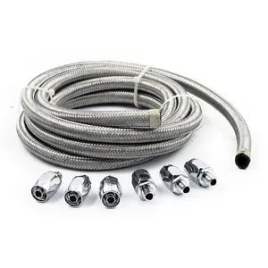 Kit de manguera de aceite y racores, acero trenzado
