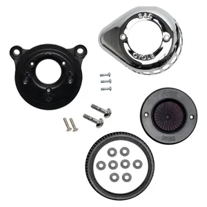 S&S, kit de filtro de aire 'Air Stinger Stealth'. Forma de lágrima, cromado