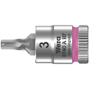 Punta de vaso hexagonal Wera Zyklop 1/4" con función de sujeción - Métrica