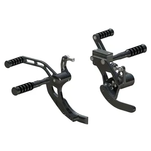 Rick's Motorcycles, kit de controles adelantados. O-ring. STD. Negro