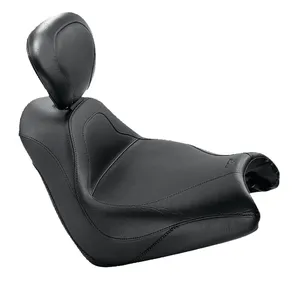 Asiento de touring deportivo vintage Mustang de 2 plazas, negro liso
