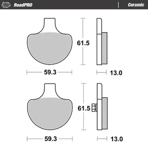 Pastillas de freno delanteras Moto-Master RoadPro. Cerámicas