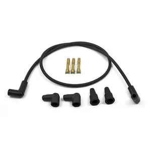 Compu-Fire, juego de cables de bujía de 8 mm, universal. Negro