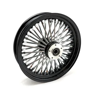 Rueda delantera MCS radial 48 rayos gruesos 3.50 x 16 DF negro <span style="color: red;font-size: 0,5em">- PEDIDO ESPECIAL -</span>