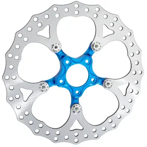 Disco de freno Arlen Ness, 'Spider' de 14". Delantero. Azul