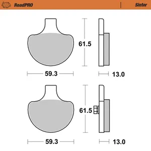 Pastillas de freno delanteras Moto-Master RoadPro. Sinterizadas