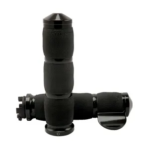 Empuñaduras Avon con amortiguación de aire, calefactadas, anodizadas en negro, con acelerador