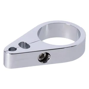 Abrazadera de cuadro para cables de 2 piezas. Acelerador/Ralentí/Freno. Cromo