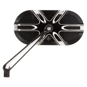 Arlen Ness, espejo enjaulado Deep Cut izquierdo negro <span style="color: red;font-size: 0,5em">- PEDIDO ESPECIAL -</span>