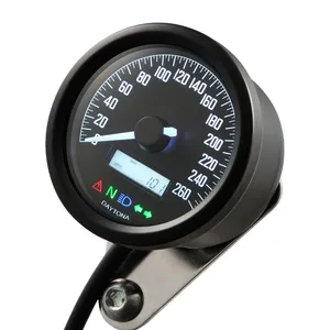 Daytona, velocímetro Velona de 60 mm negro 260 km/h
