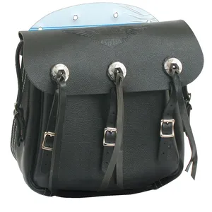 Juego de alforjas de cuero estilo 36-43. Negro