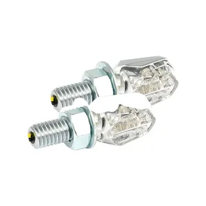 Intermitentes LED Tiny. Cromado, lente transparente