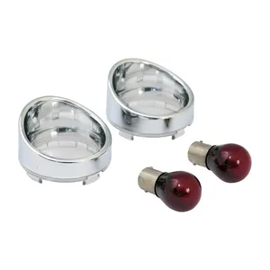 Juego de lentes para intermitentes con visor. Lente transparente, bombilla roja