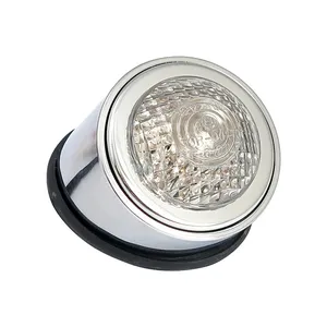 Luz trasera LED estilo antiguo, tipo 1. Cromado. Lente transparente