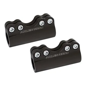 Abrazadera de manillar Arlen Ness, Molular, forjada, negra, 1-1/4"