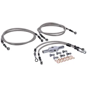 Manguera de freno MCS by Goodridge delantera, acero inoxidable con recubrimiento transparente
