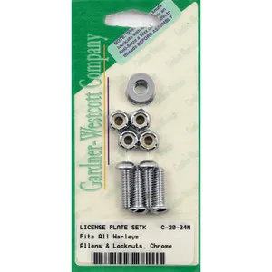 Kit de montaje de placa trasera a soporte. Cromado. Tuercas de seguridad
