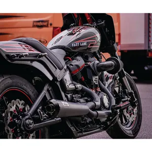 Malparidos, M8 Softail sistema de escape 2-1. Acero inoxidable Negro. Euro 4/5