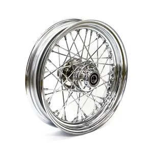 Rueda delantera 3.00 x 16 con 40 rayos cromados