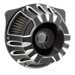 Arlen Ness, kit de filtro de aire invertido 'Deep Cut'. Negro CC