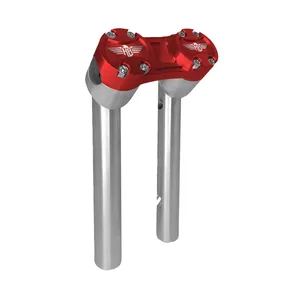 HeinzBikes, manetas traseras estilo club 8". Plateado/Rojo