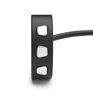 Daytona, interruptor de 3 botones para manillar. Negro/Cromo