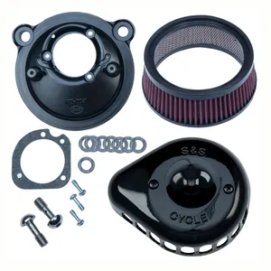 Kit de filtro de aire S&S Mini Teardrop Stealth. Negro brillante