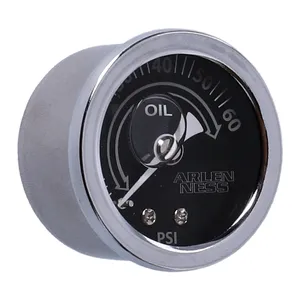 Arlen Ness, manómetro de presión de aceite de 1-1/2". Gris
