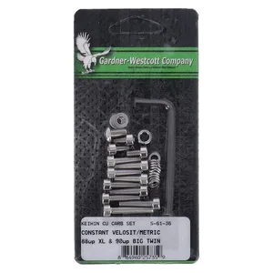 GW, kit de montaje de la cuba del carburador Keihin CV. Acero inoxidable con cabeza Allen