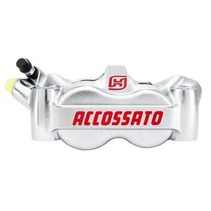 Pinza de freno radial Monoblock izquierda Accossato de 100mm. Plateada
