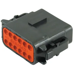 NAMZ, conector Deutsch DTM. Negro, hembra, 12 pines