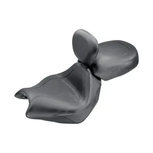 Asiento de touring deportivo vintage Mustang de 2 plazas, negro liso
