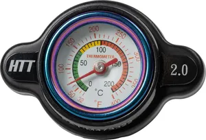 Tapón de radiador metálico con manómetro indicador de temperatura