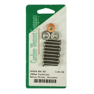 GW, kit de tornillos superiores para caja de balancines. Cabeza de botón, acero inoxidable