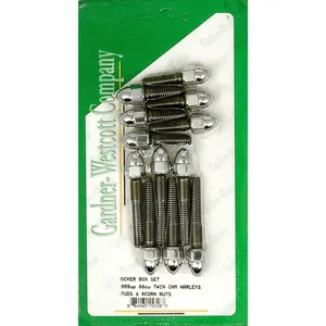 GW, kit de pernos superiores de la caja de balancines. Corona baja Acorn, cromo <span style="color: red;font-size: 0,5em">- PEDIDO ESPECIAL -</span>