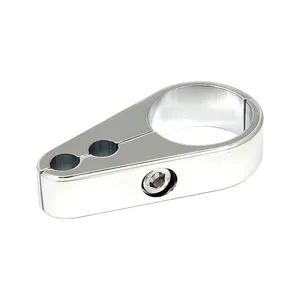 Abrazadera de cuadro de 2 piezas. Acelerador/Ralentí. Cromo
