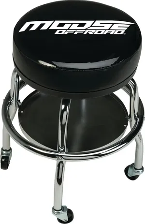 Taburete de barra para mecánico de taller con asiento negro
