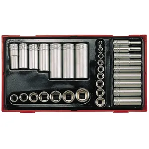 Tengtools, juego de 32 piezas de llaves de vaso largas/cortas