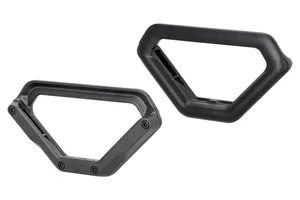 Juego de dos soportes laterales V-LOC instalados en motocicleta