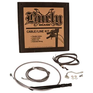 Kit de cables/líneas Burly. Para manubrios Bagger de 13". Acero inoxidable