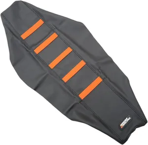 Funda de asiento acanalada - estriada negro/naranja