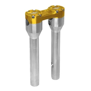 HeinzBikes, manillares rectos Clubstyle de 10". Plateado/Dorado