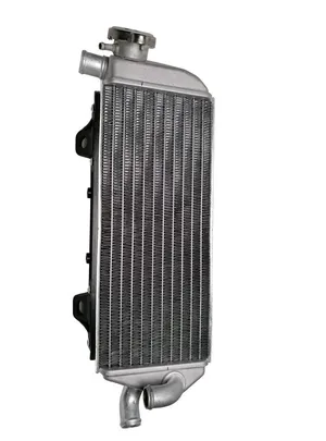 Radiador de refrigeración para motocicleta visto de frente