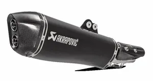 Silenciador slip-on estilo scooter con acabado metálico pulido